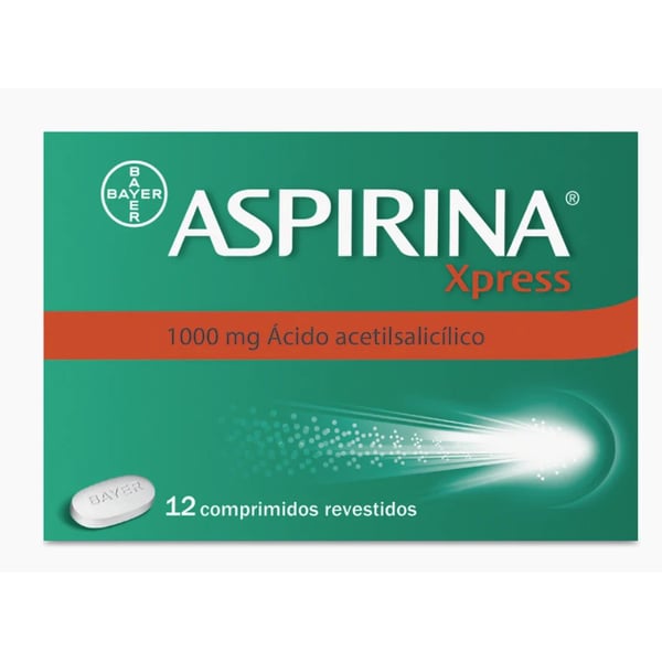Aspirina Xpress, 1000 mg Fita termossoldada 12 Unidade(s) Comp revest