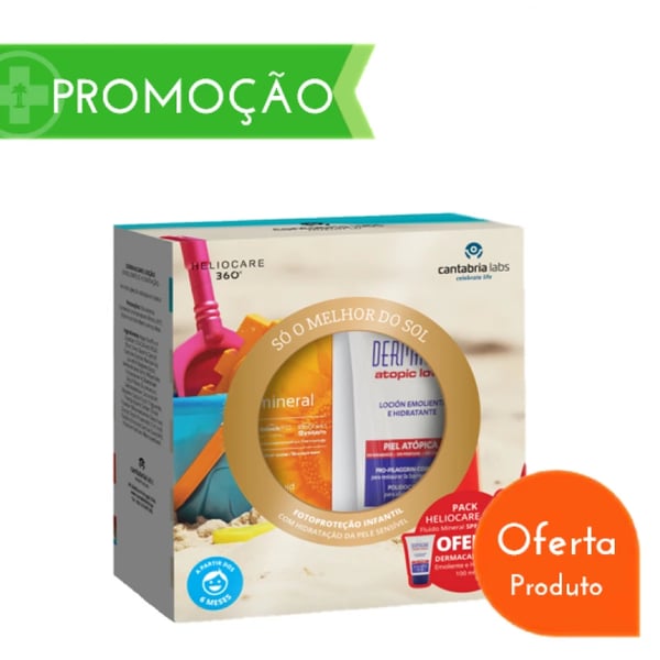 Heliocare 360° Fluido mineral SPF50+ 50 ml con Oferta dermacare Atopic Lotion Emulsión fluida 100 ml