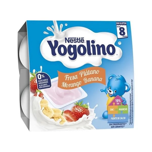 Yogolino Morango/Banana 4X100G 6M+