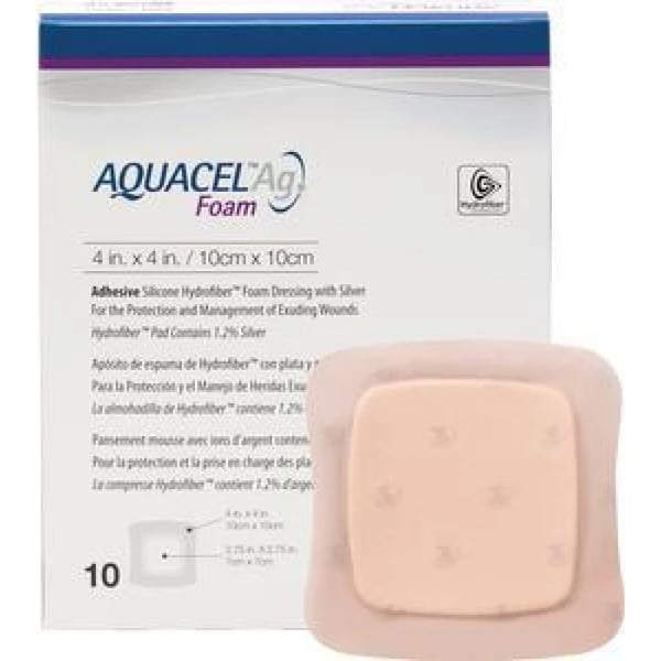 Aquacel Ag Foam Penso Ader 10x10cm X 10