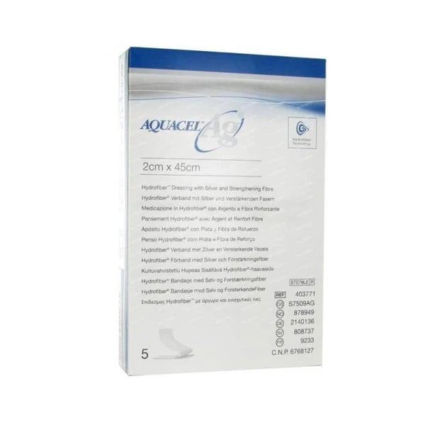Aquacel Ag+ Extra Penso Esteril 2x45 Cm X5