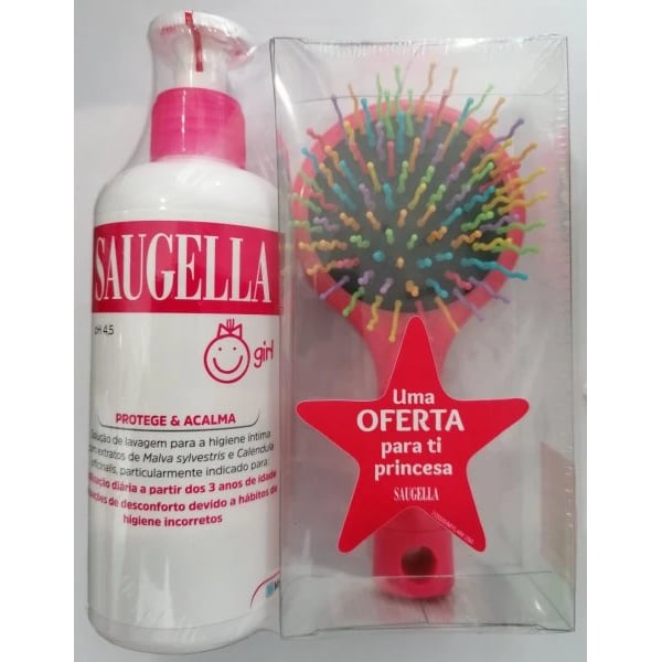 Saugella Girl Gel de higiene íntima 250 ml con Oferta de Cepillo para el cabello