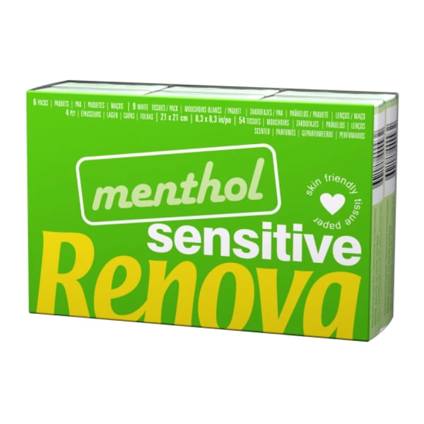 Renova Lb Verde Lencos Mentol 3f X 6