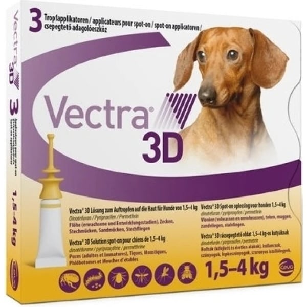Vectra 3d Sol Cao 1,5-4kg 0,8ml X 3 sol unção punctif VET