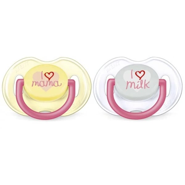 Philips Avent Chupete Silicona Frase 0-6m Niña x2