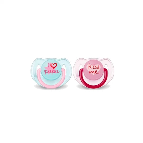 Philips Avent Chupete Silicona Frase 6-18 Meses para Niña x2