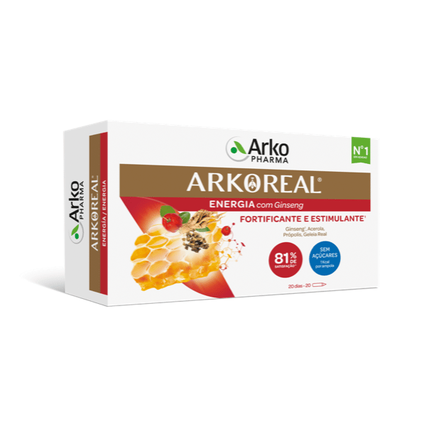 Arkoreal Geleia Real 500mg Ginseng Ampx20