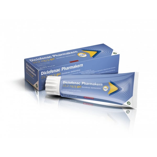Diclofenac Pharmakern 23,2 mg/g-100 g x 1 gel bisnaga